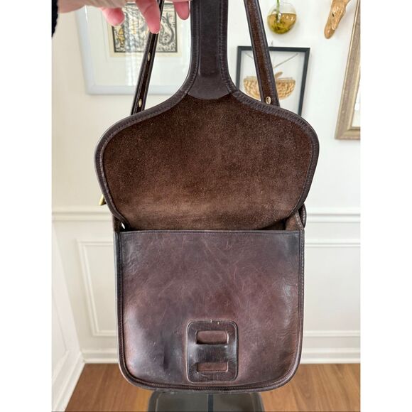 Vintage 1970s Coach Courier Pouch Shoulder Bag Mocha Dark Brown NYC - Picture 3 of 15